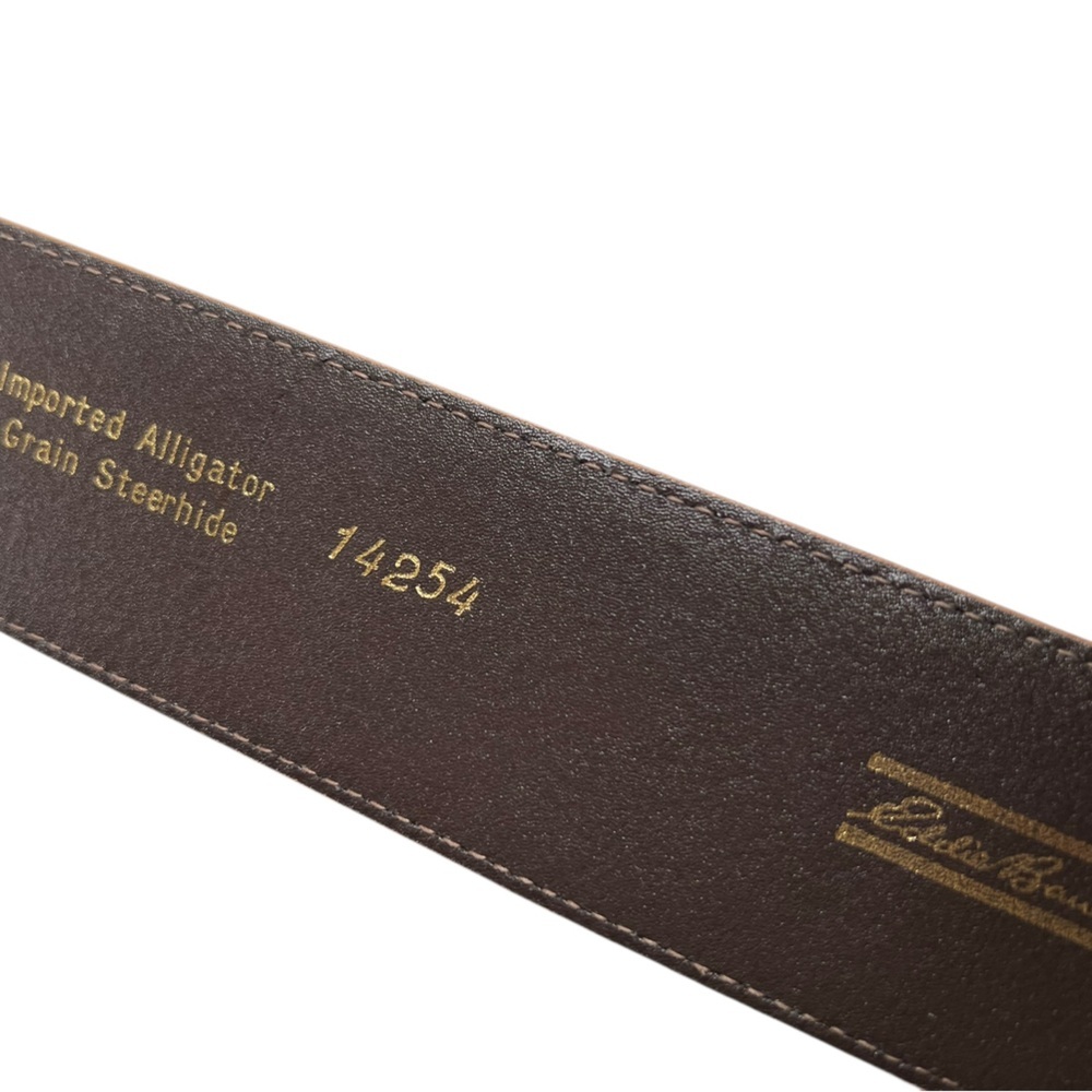 Vintage Eddie Bauer Tan Imported Alligator Wide Textured Belt - Picture 6 of 8